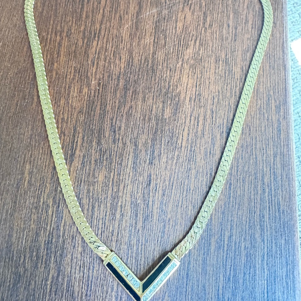 Dior Gold and Black Necklace Modern Design